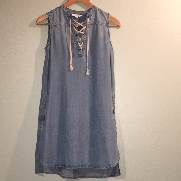 beachlunchlounge Dresses & Skirts - BeachLunchLounge Anthropologie Chambray Dress D6